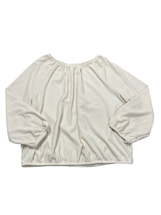 Blouse Ls By Loft In Beige, Size:Xl