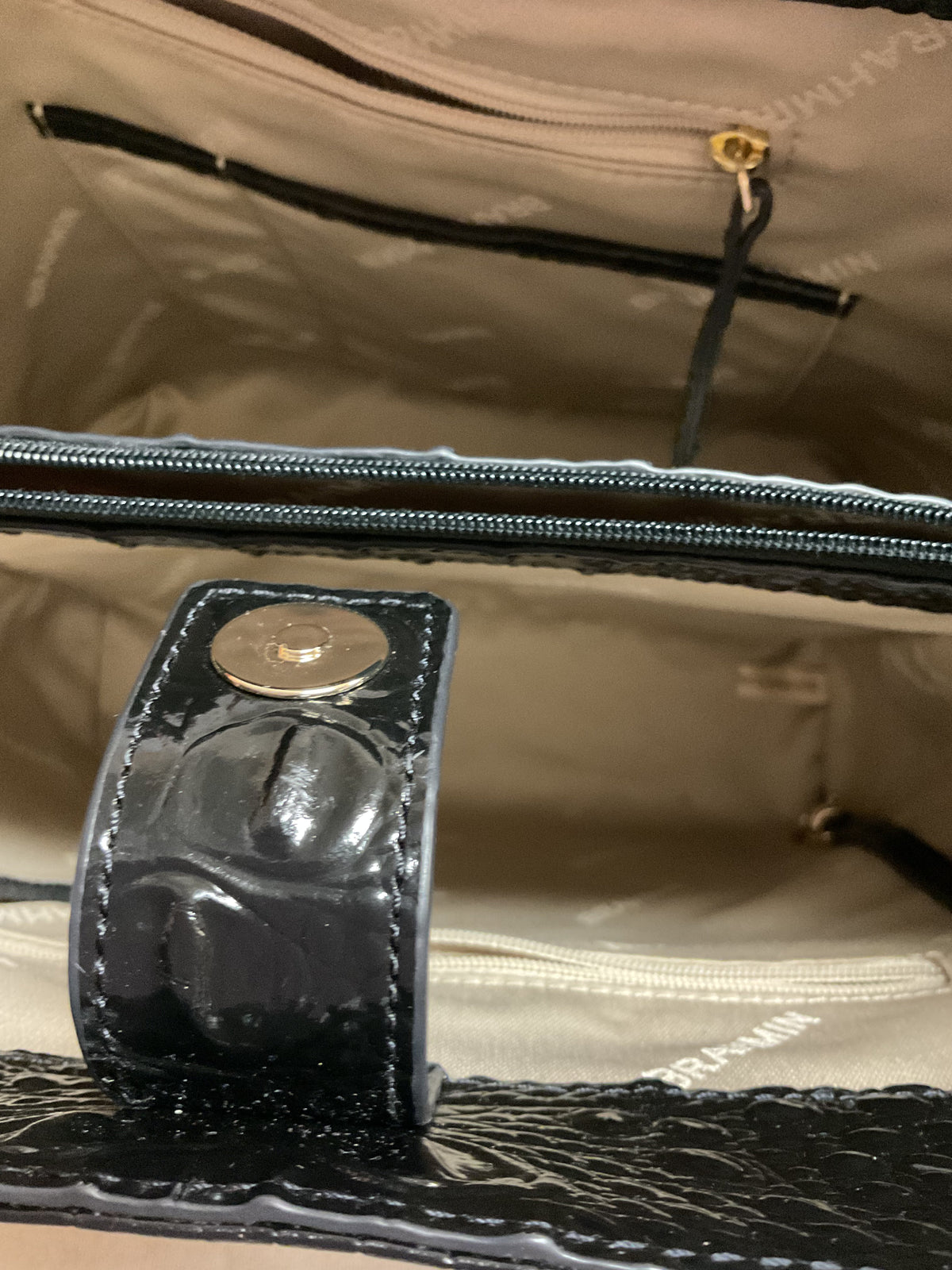 Handbag Designer By Brahmin In Black, Size:Medium