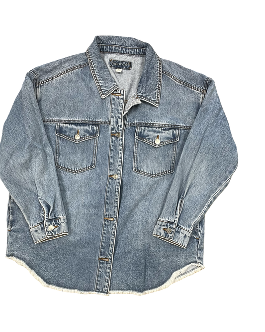 Jacket Denim By Maurices In Blue Denim, Size:Xl
