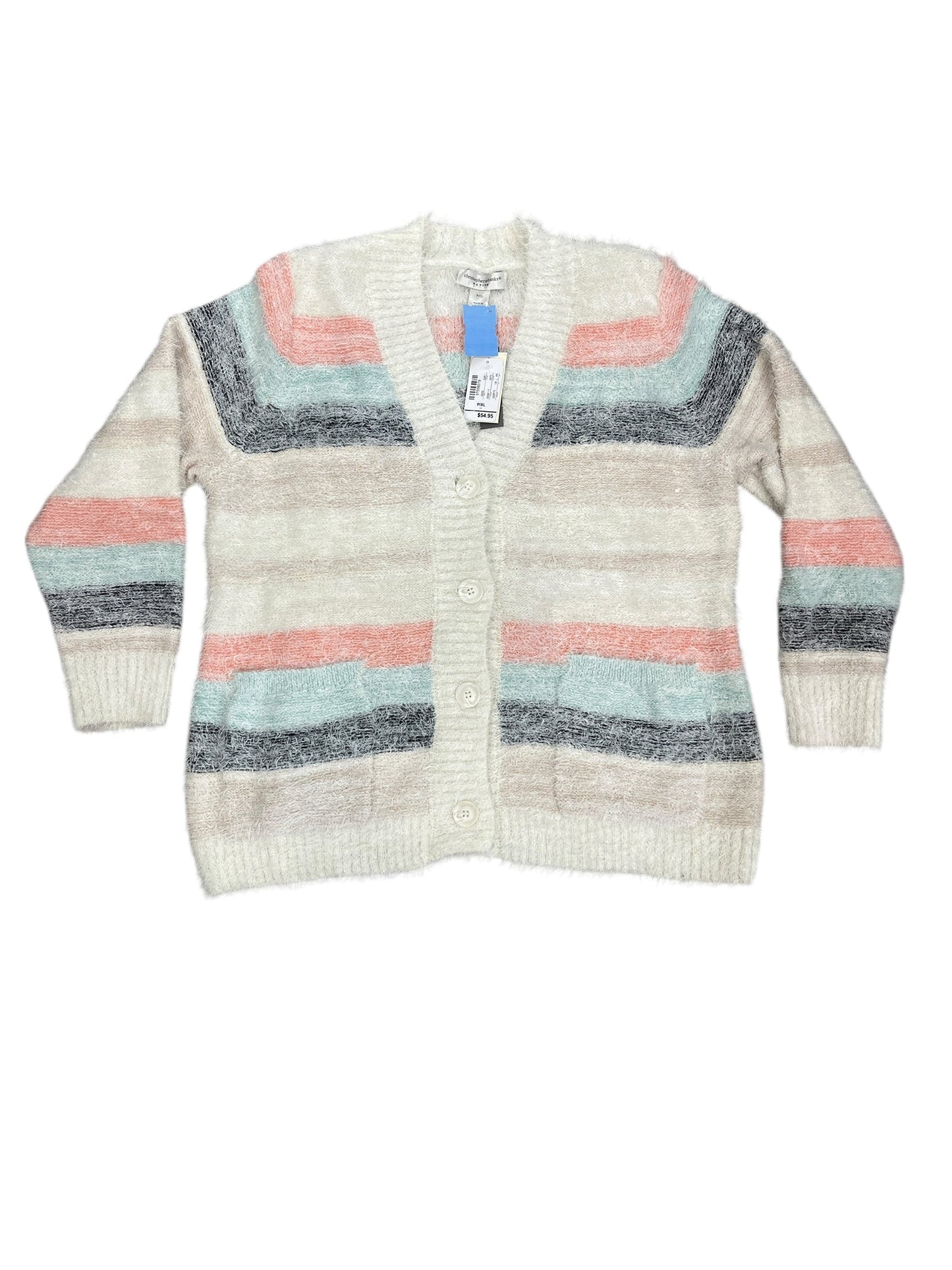 Cardigan By Christopher And Banks In White, Size:Xlp