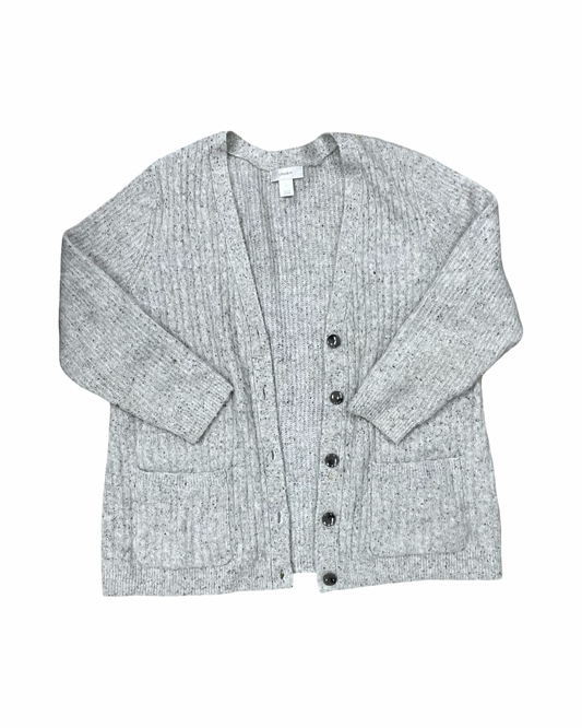 Sweater Cardigan By Cj Banks In Grey, Size:1X