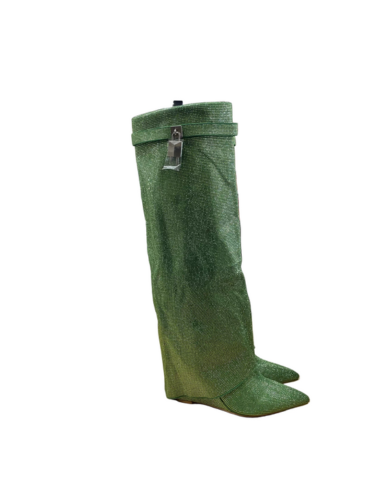 Boots Over-The-Knee Heels By Cape Robbin In Green, Size:10