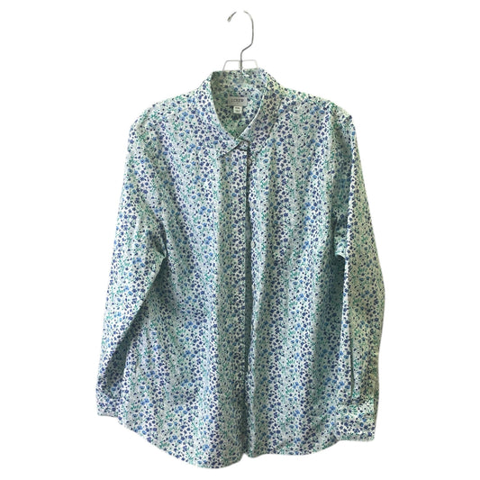 Blouse Ls By J. Crew In Floral Print, Size:1X