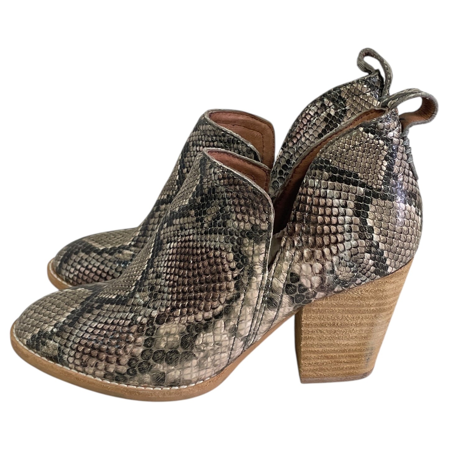 BOOTS ANKLE HEELS by JEFFREY CAMPBELL In BLACK & BROWN, Size: 6