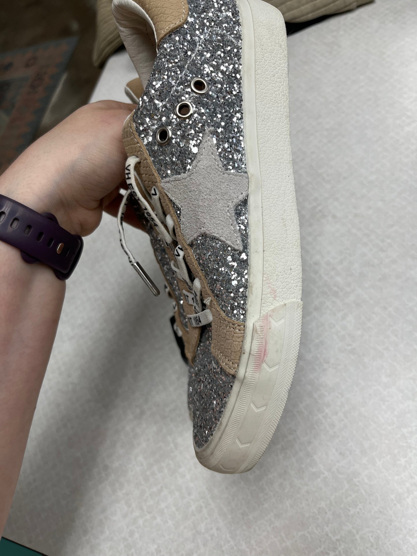 Shoes Sneakers By Vintage Havana In Silver, Size:7.5