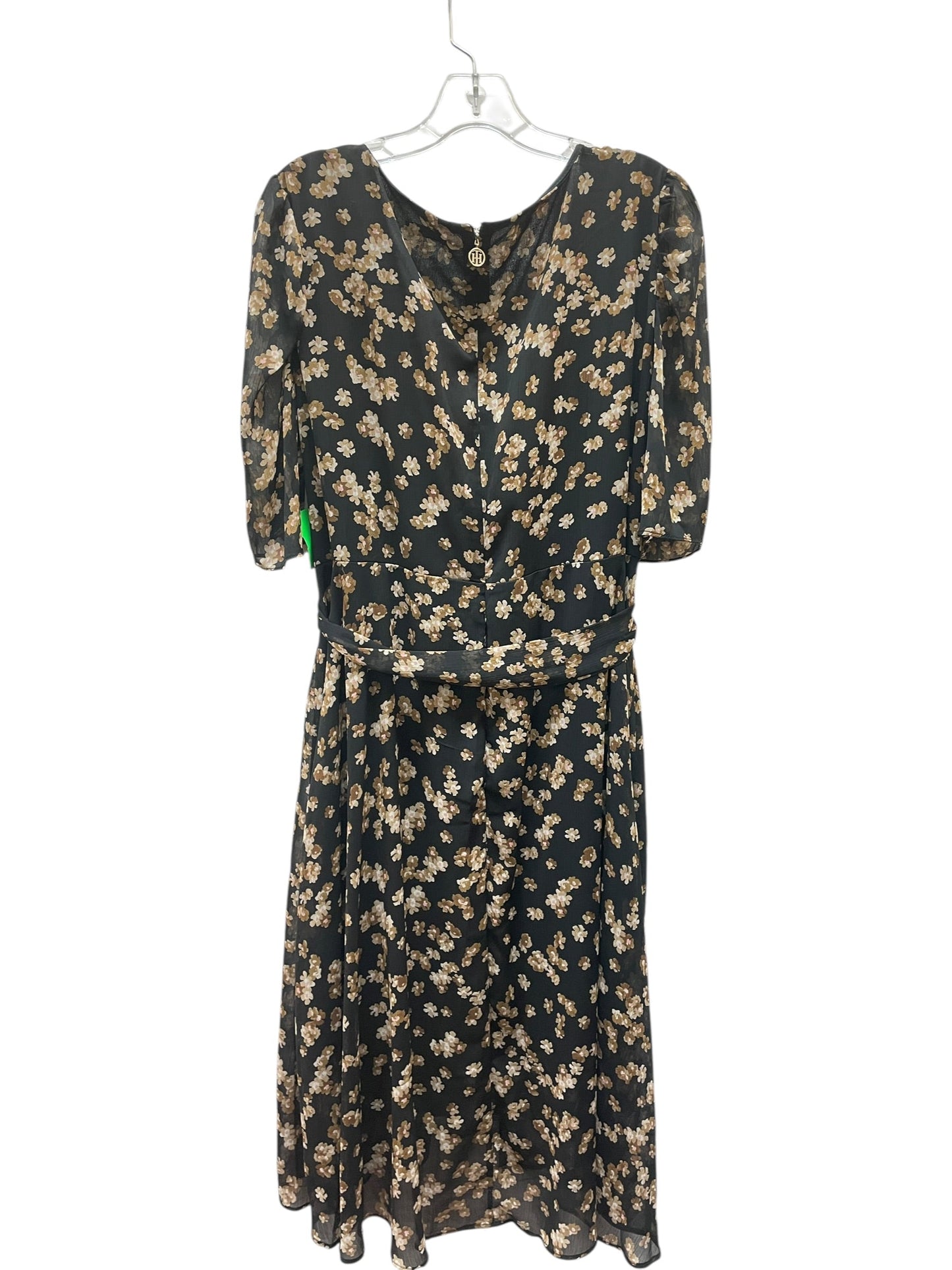 Dress Casual Midi By Tommy Hilfiger In Black & Brown, Size:18