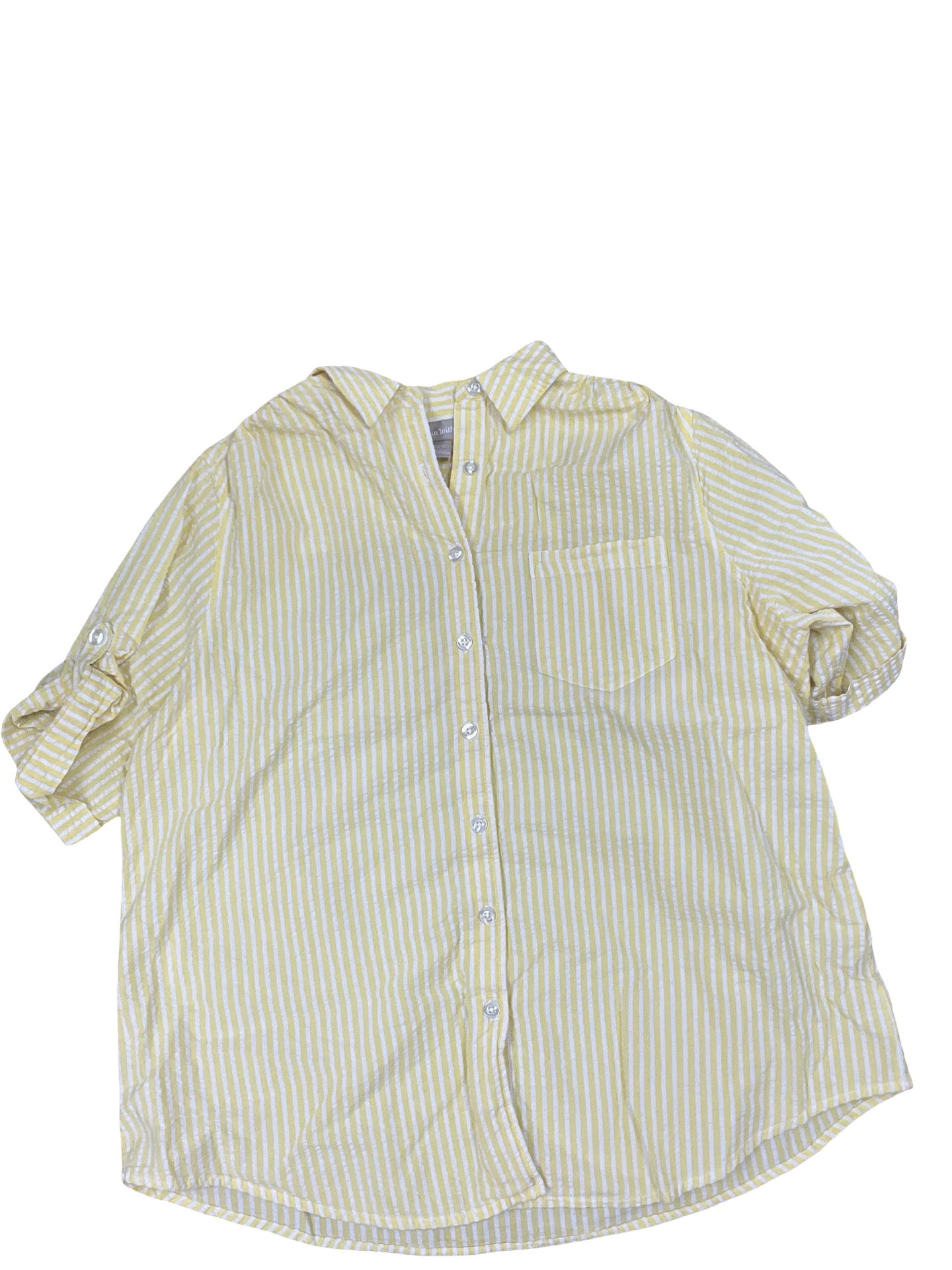 Top 3/4 Sleeve By Woman Within In Yellow, Size:Xl