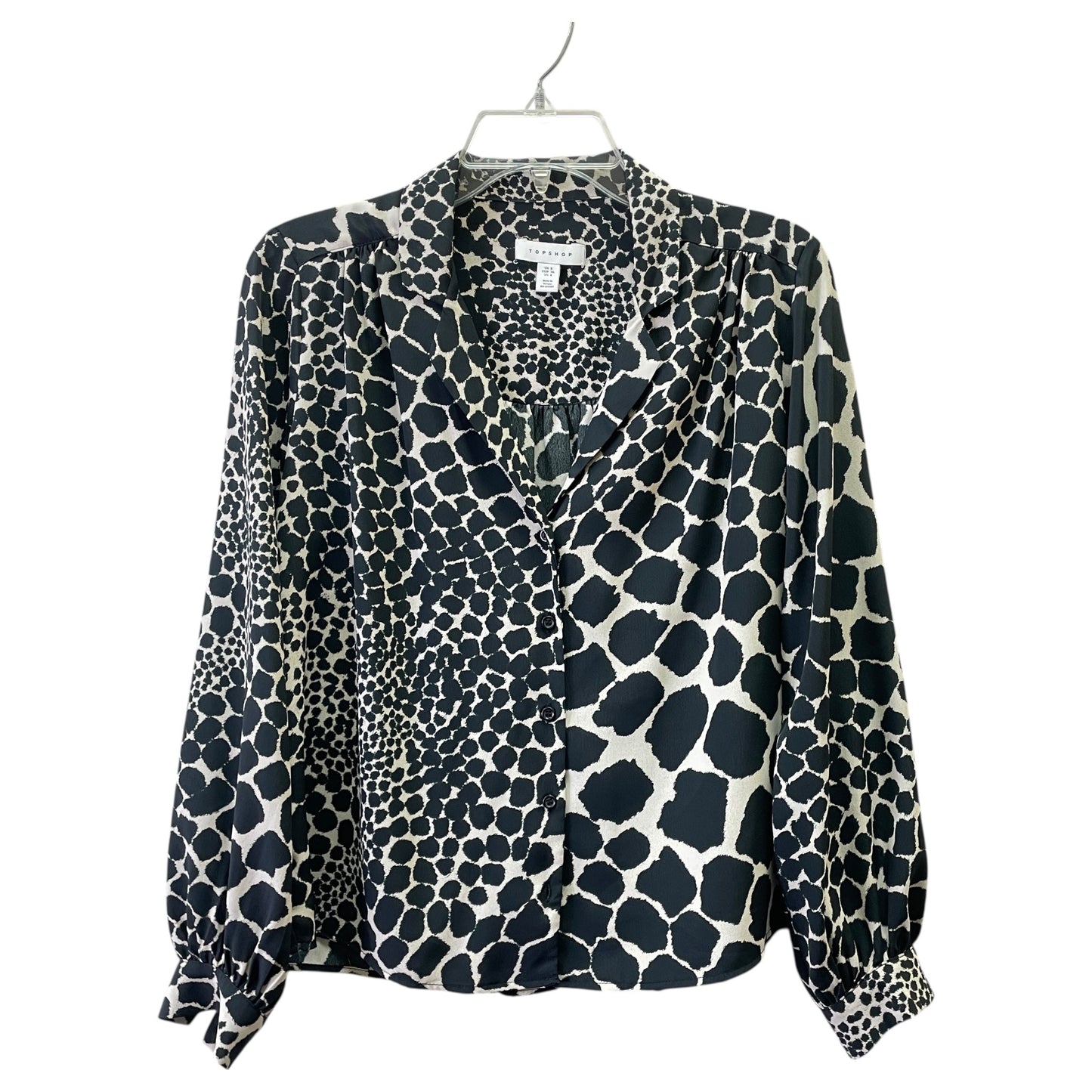 BLOUSE LS by TOP SHOP in BLACK & CREAM, Size:4