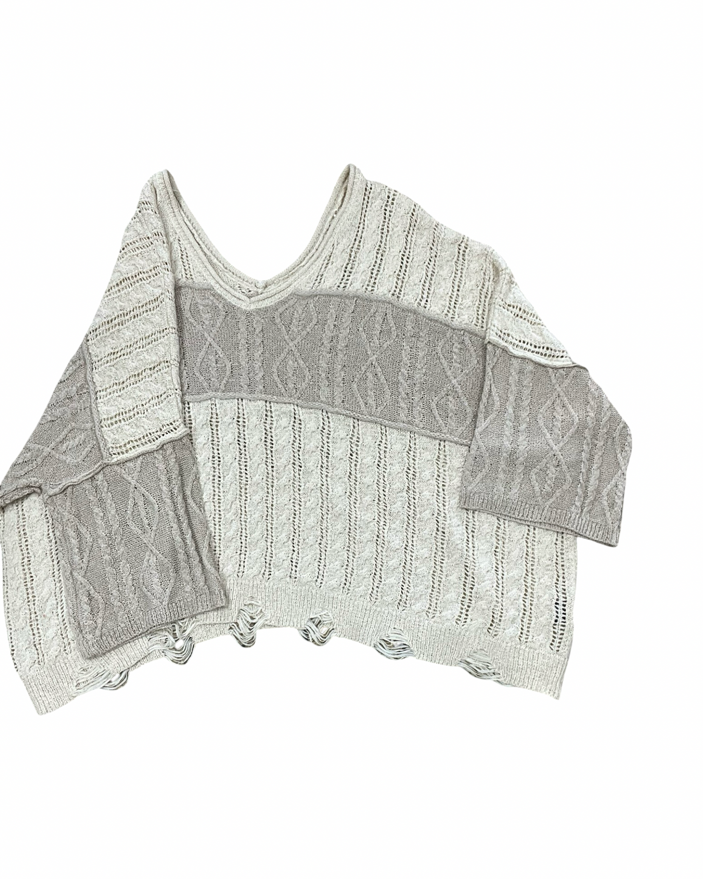 Top Ss By Pol In Cream & Tan, Size:M