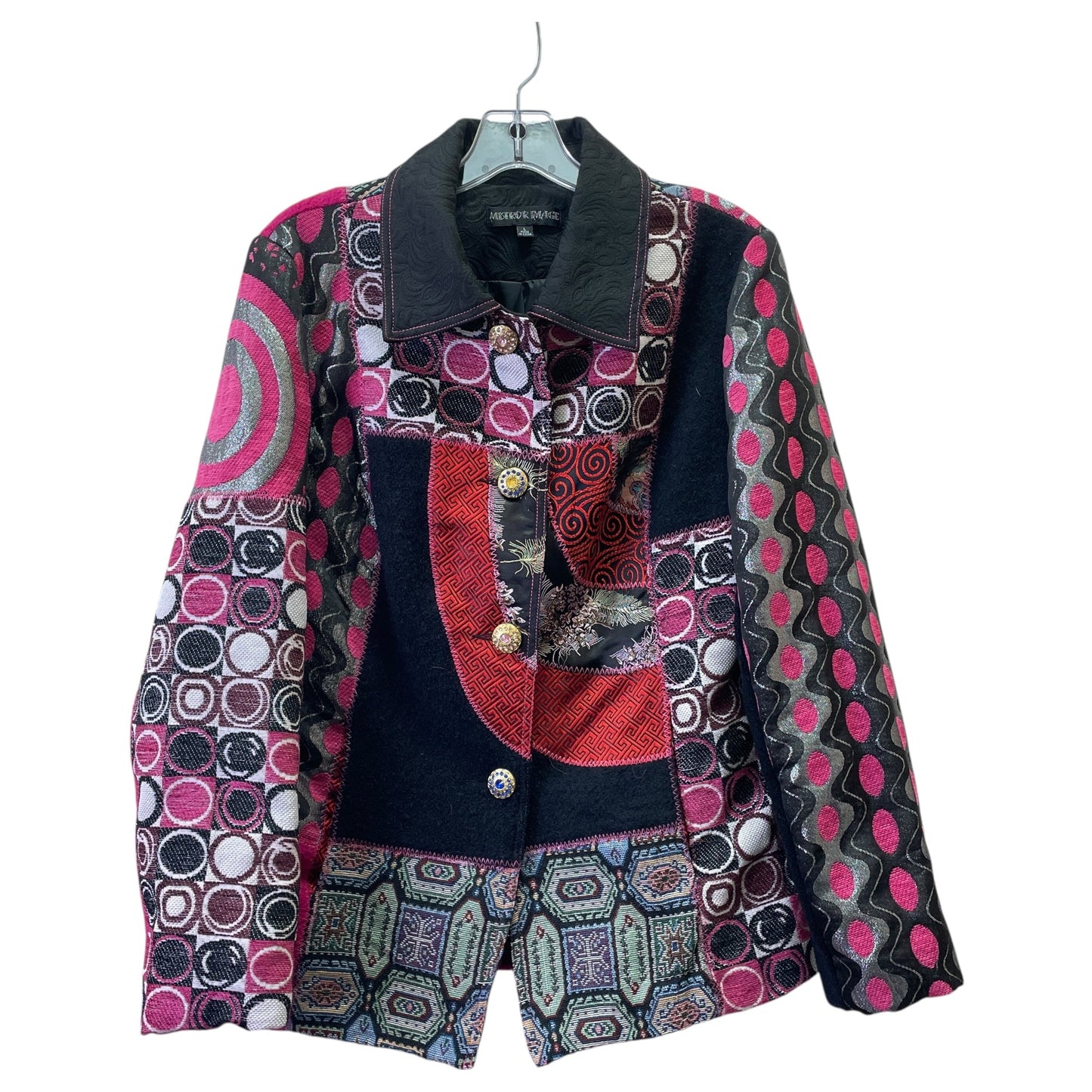 Blazer By MISTROR IMAGE In Black & Pink, Size:L