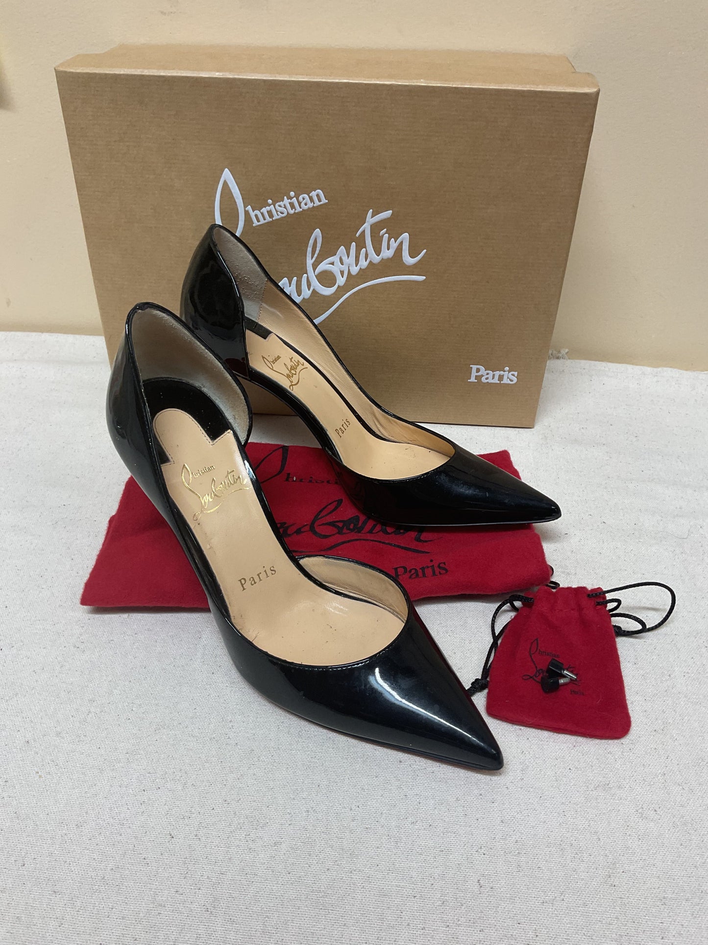 Shoes Luxury Designer By Christian Louboutin In Black, Size:5.5