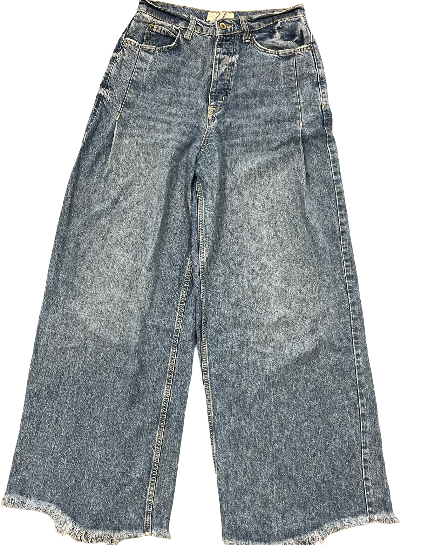 Jeans Wide Leg By We The Free In Blue Denim, Size:4
