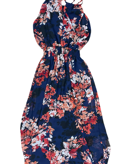 Dress Party Long By Enfocus In Blue & Red, Size:M