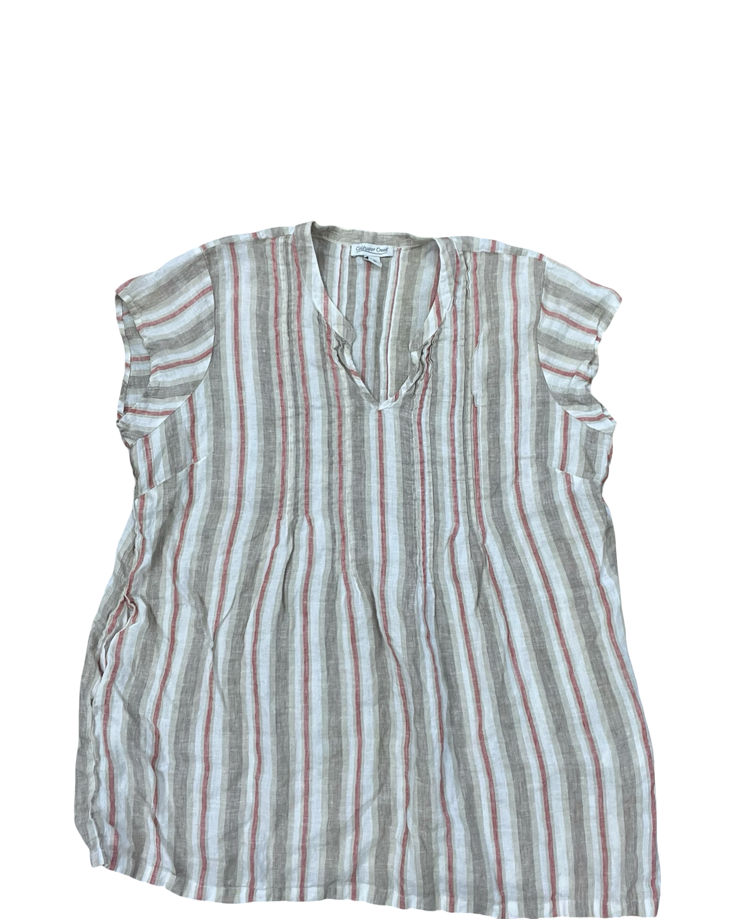 Top Ss Basic By Clothes Mentor In Tan, Size:L