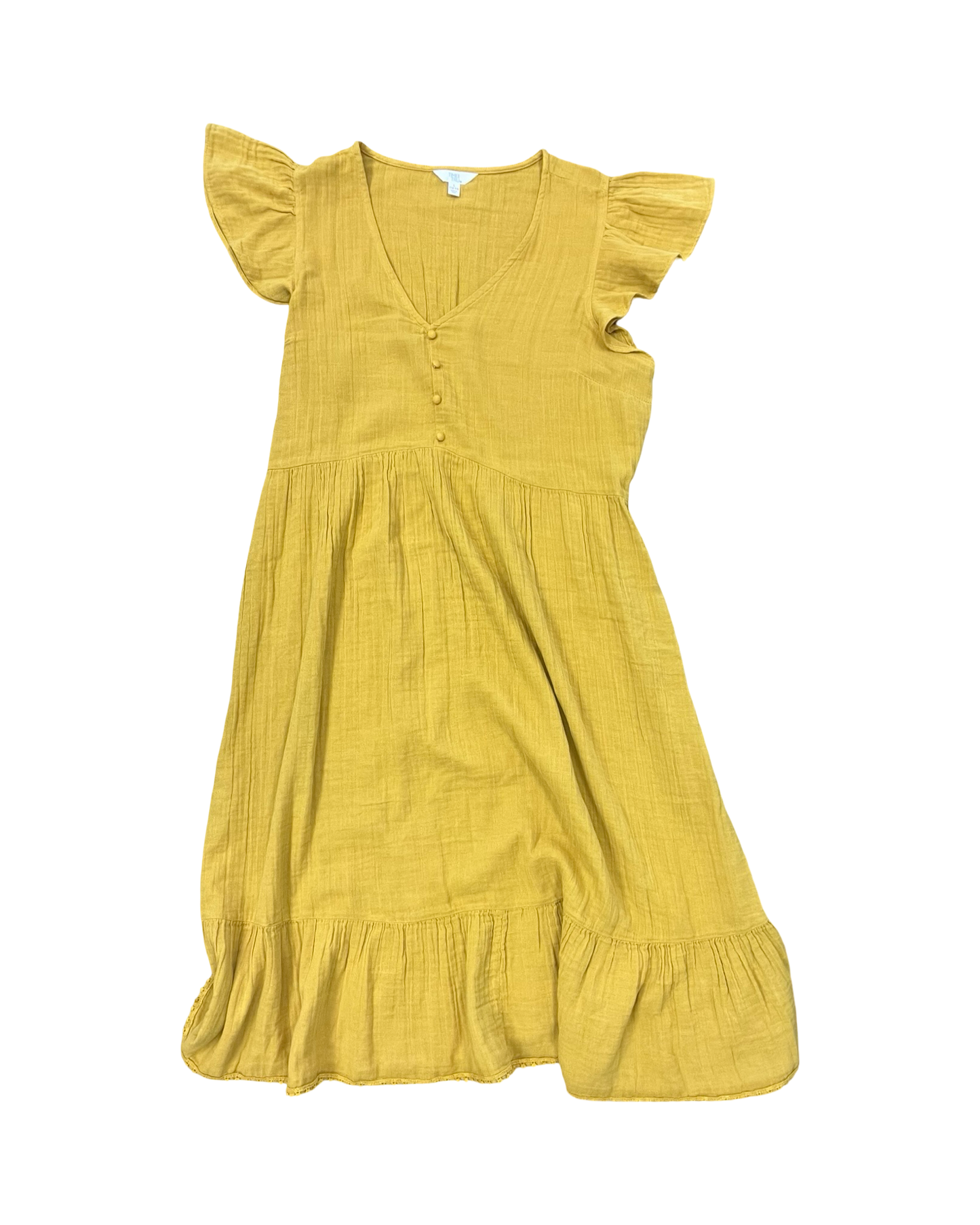 Dress Casual Midi By Time And Tru In Gold, Size:L