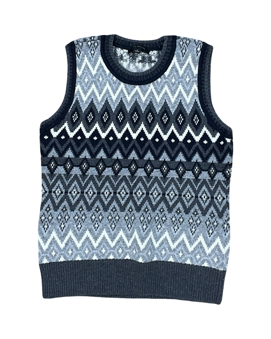 Vest Sweater By Ann Taylor In Black & Cream, Size:S