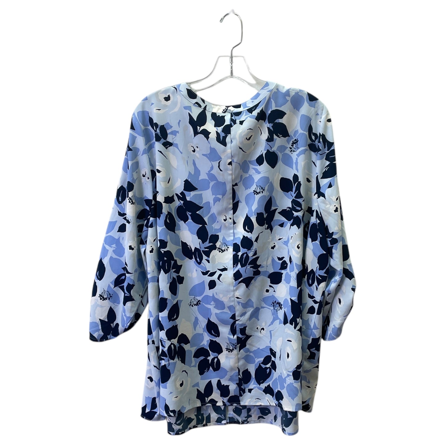 Top 3/4 Sleeve By Catherines In Blue, Size:2X