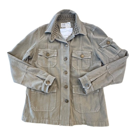 Jacket Denim Designer By Current Elliott In Green, Size:0