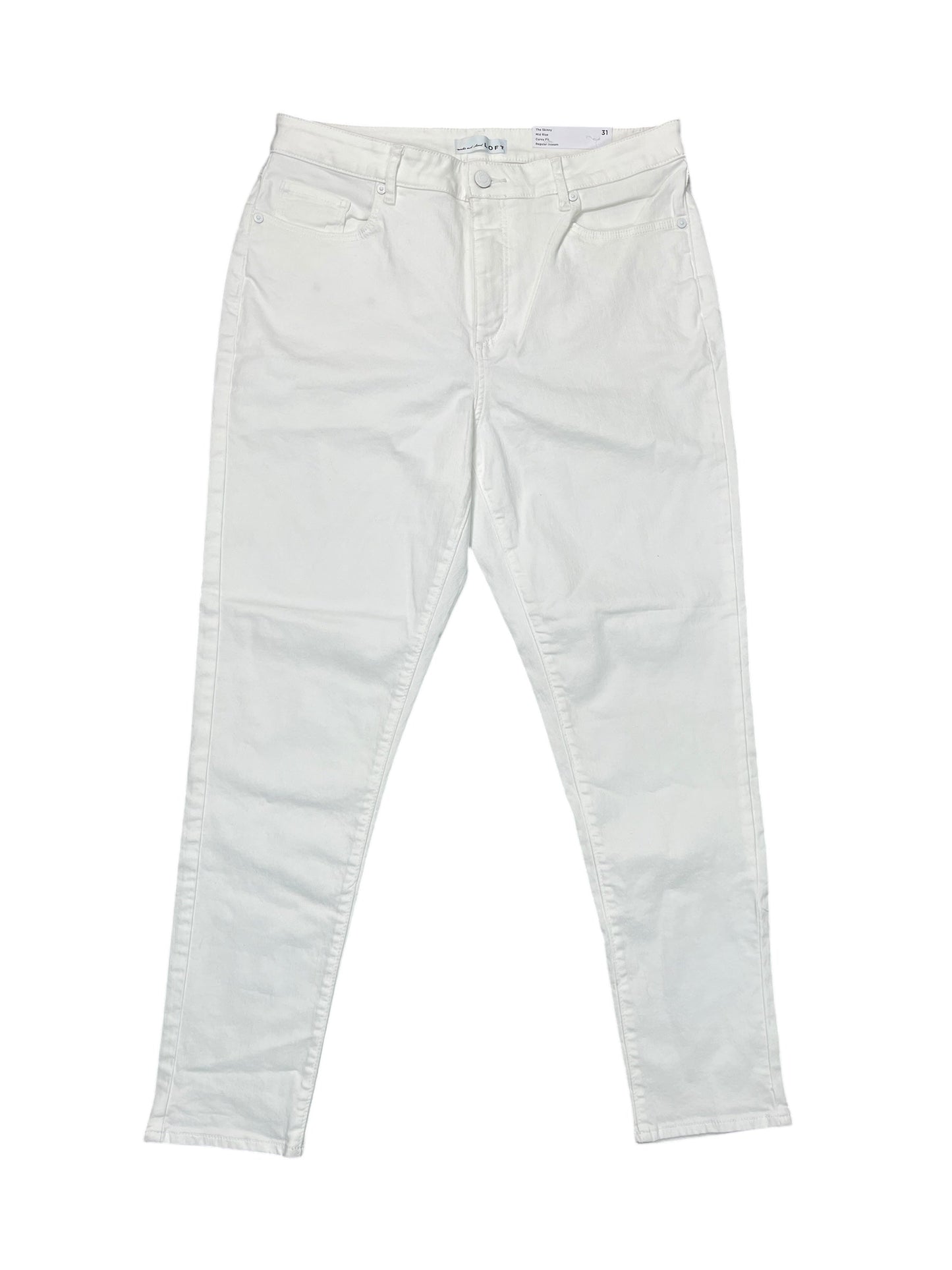 Jeans Skinny By Loft In White, Size:12