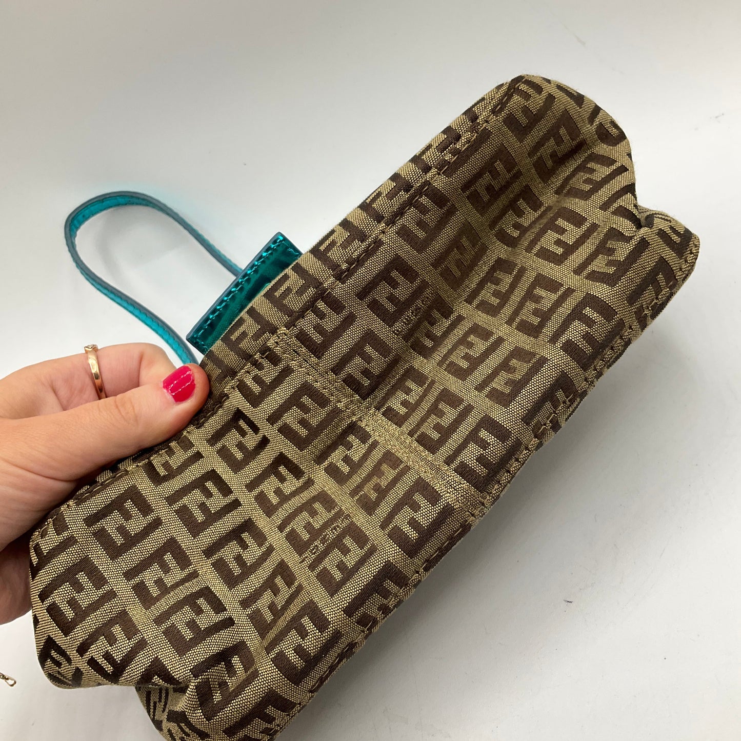 Fendi Zucchino Mama Baguette Shoulder Bag, Size: Small