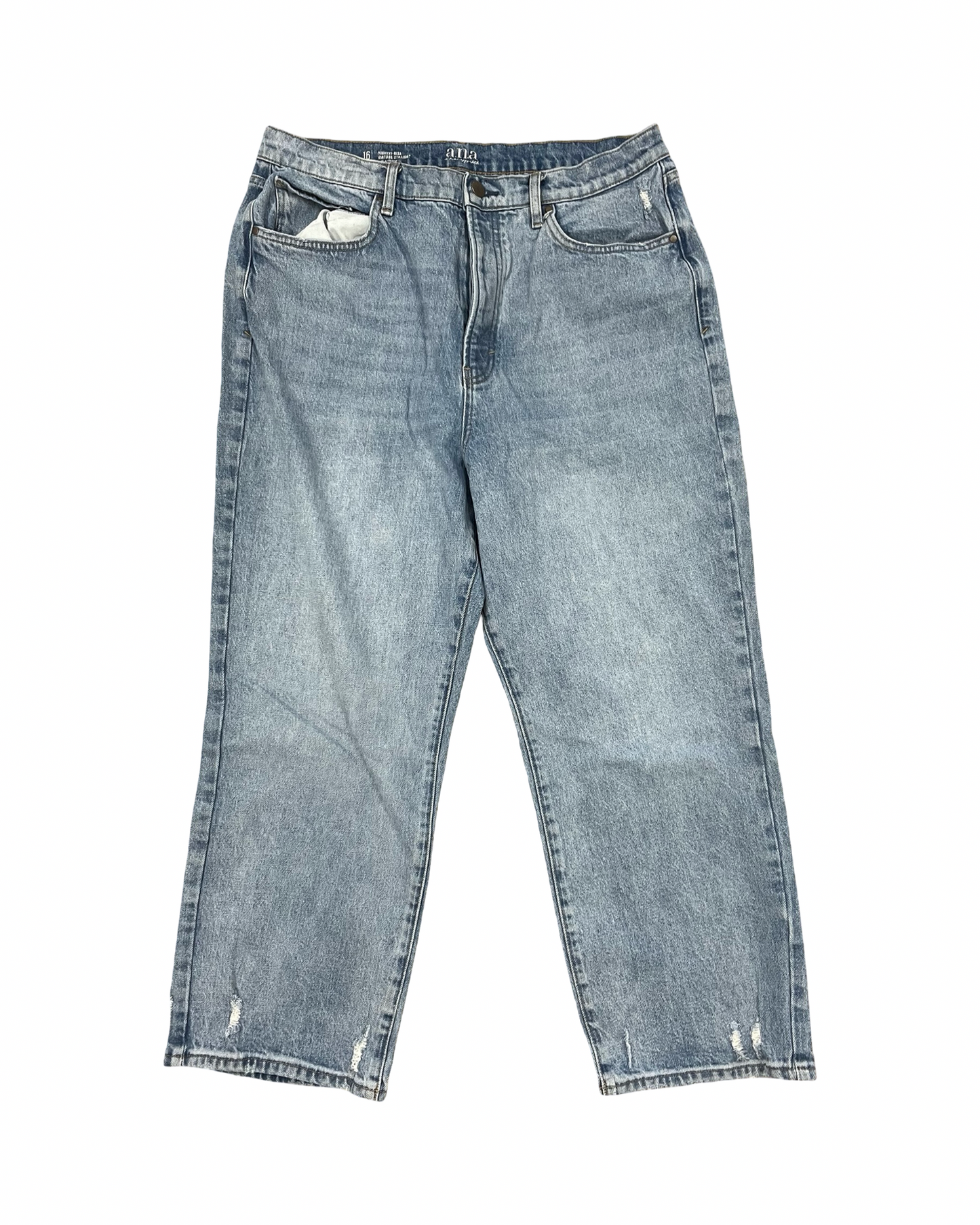 Jeans Straight By Ana In Blue Denim, Size:16