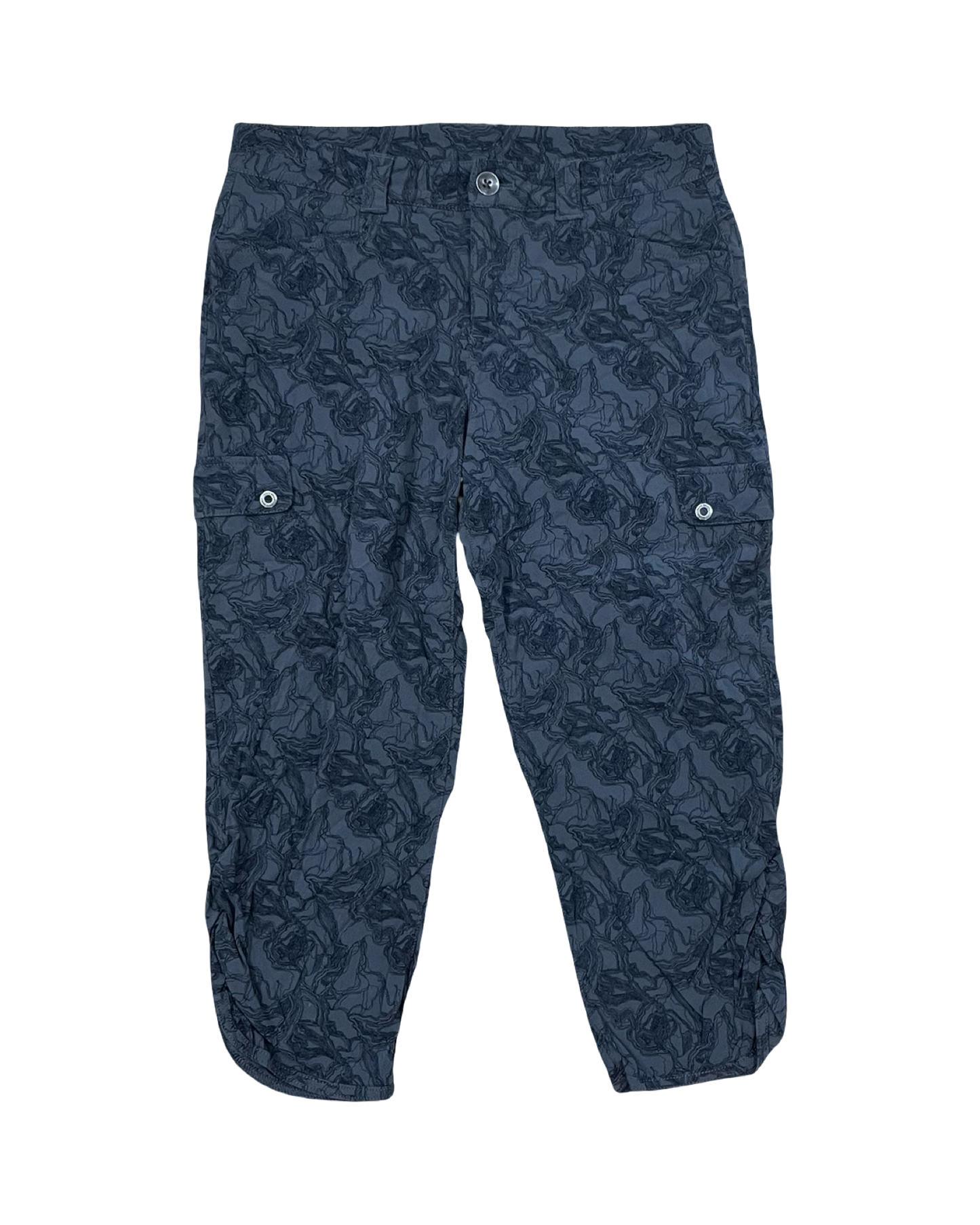 Pants Cropped By Eddie Bauer In Black & Grey, Size:4