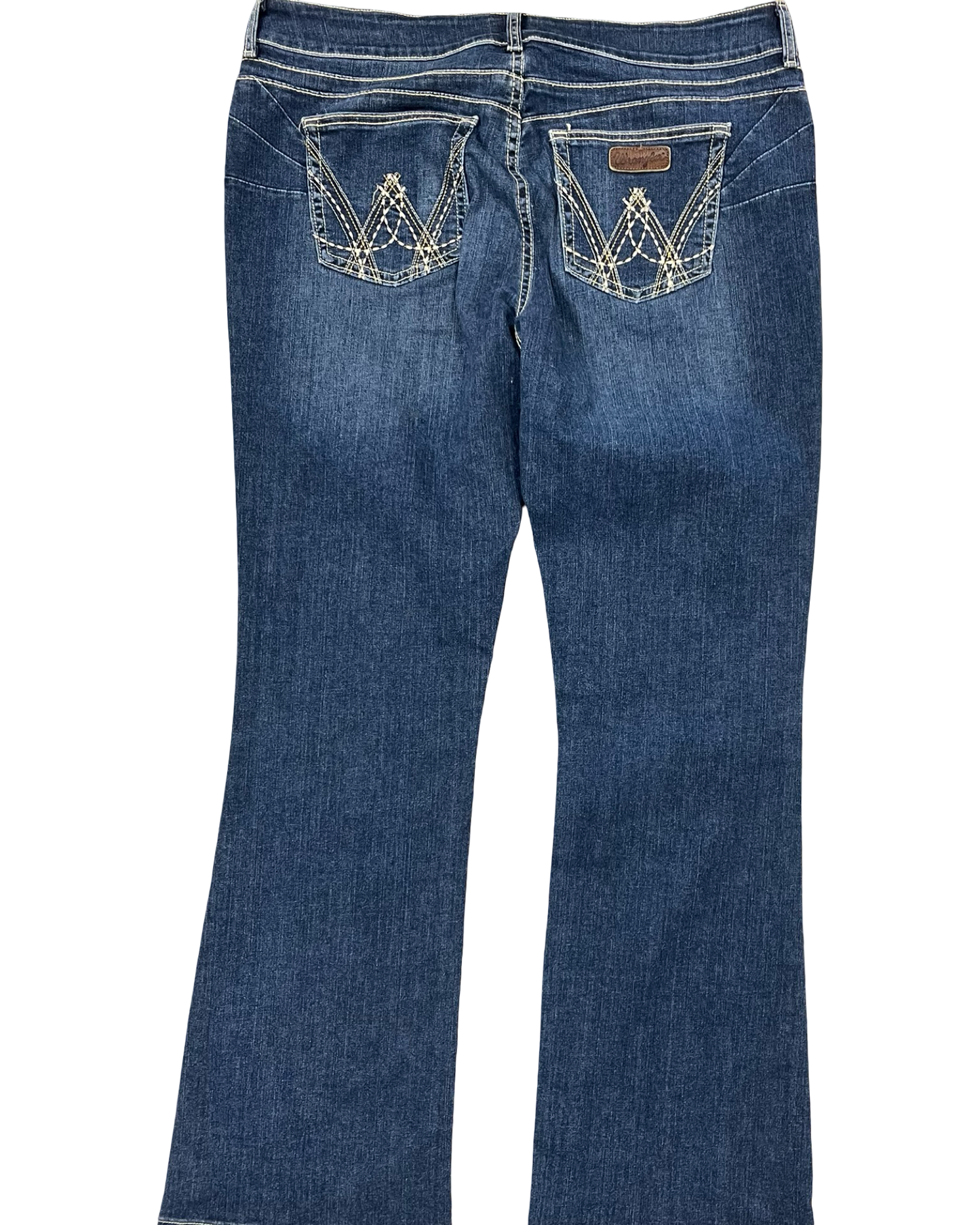 Jeans Boot Cut By Wrangler In Blue Denim, Size:18