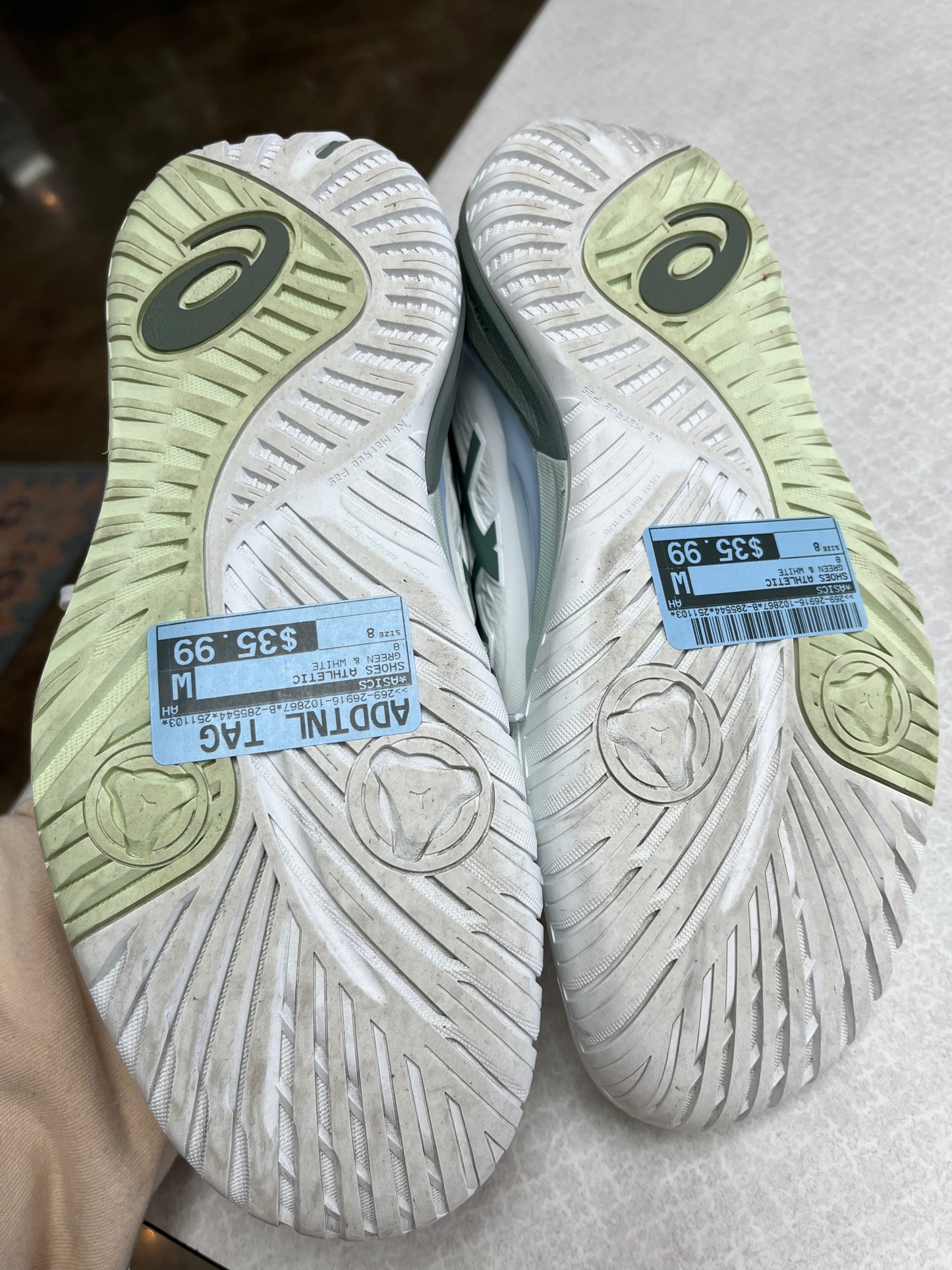 Shoes Athletic By Asics In Green & White, Size:8