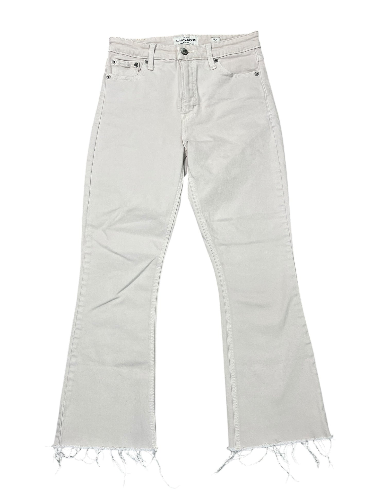 Jeans Cropped By Lucky Brand In White Denim, Size:4