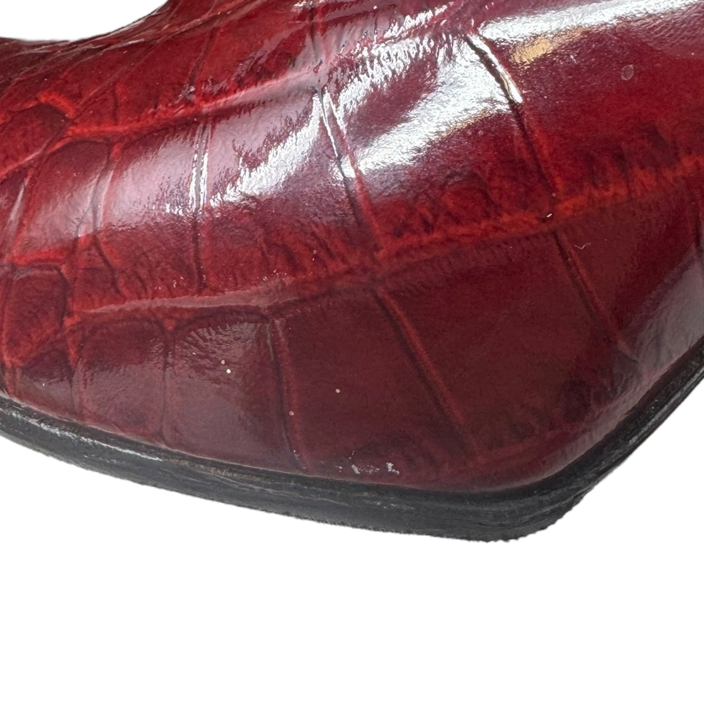 Delft Cornelia Croc Ankle Boots Luxury Designer By Louis Vuitton In Red, Size: 9 (IT 39)
