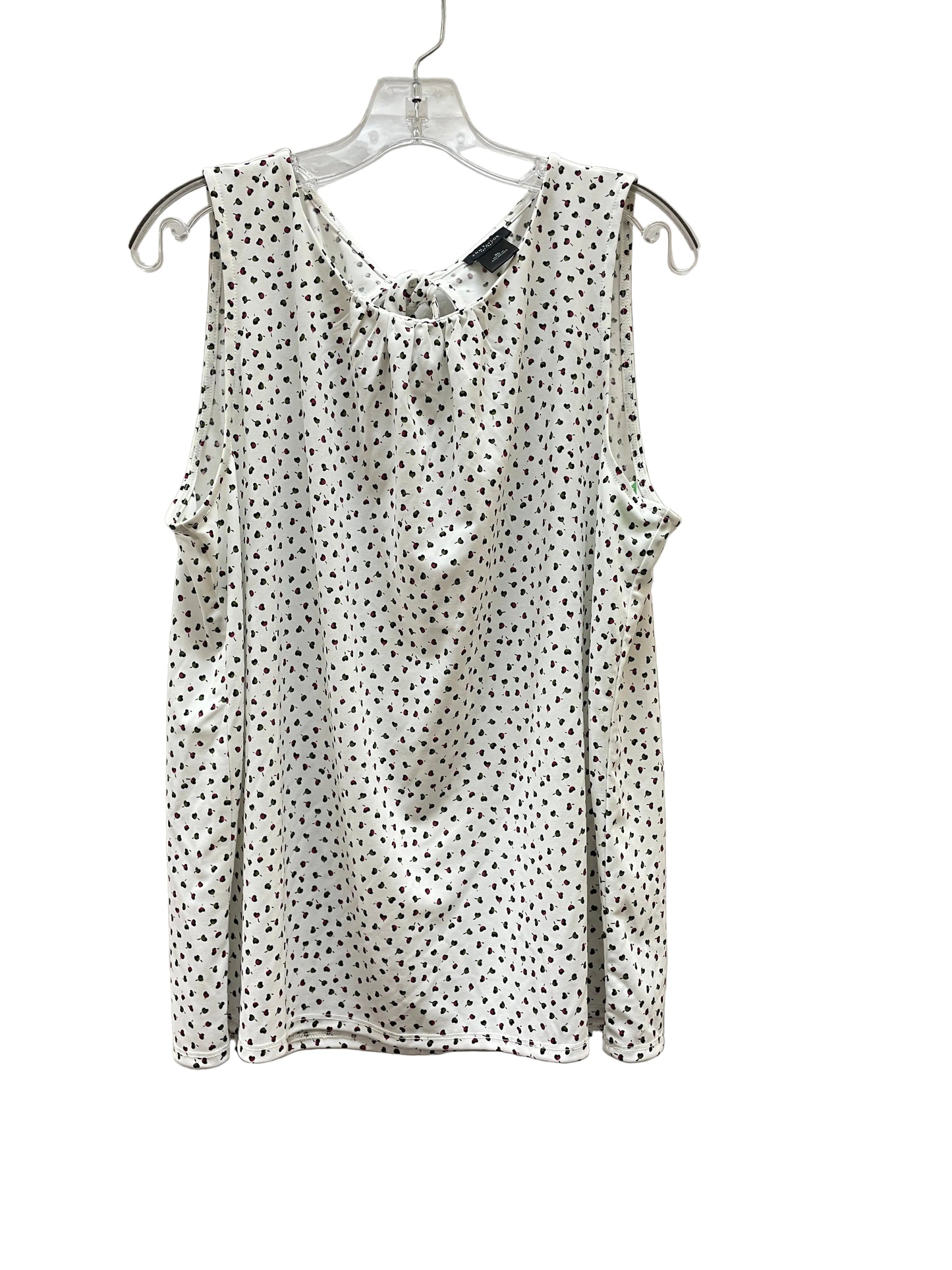 Top Sleeveless By Ann Taylor In Green & White, Size:Xl