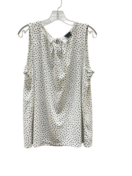 Top Sleeveless By Ann Taylor In Green & White, Size:Xl