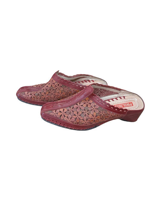 Shoes Heels Block By Pikolinos In Red, Size:6.5