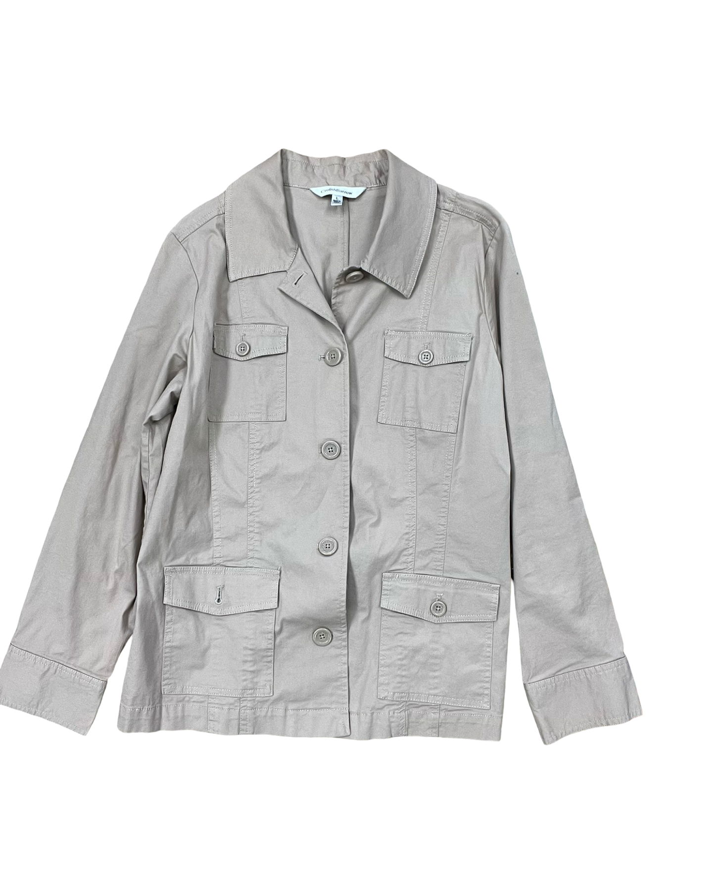 Jacket Shirt By Croft And Barrow In Tan, Size:L