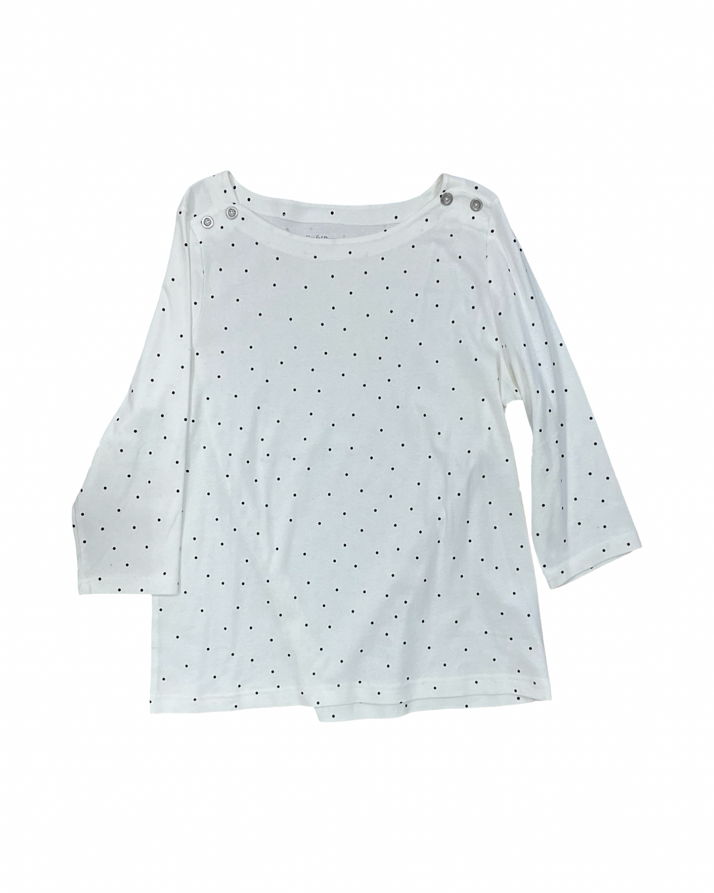 Top 3/4 Sleeve By Croft And Barrow In White, Size:1X