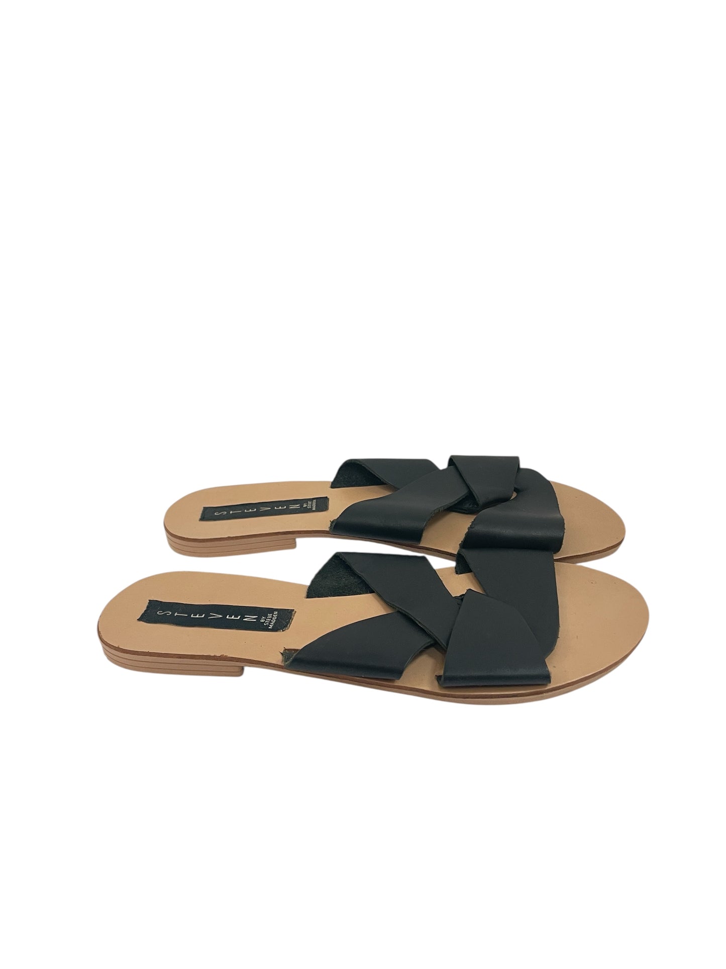 Sandals Flats By STEVEN BY STEVE MADDEN In Black, Size:9.5