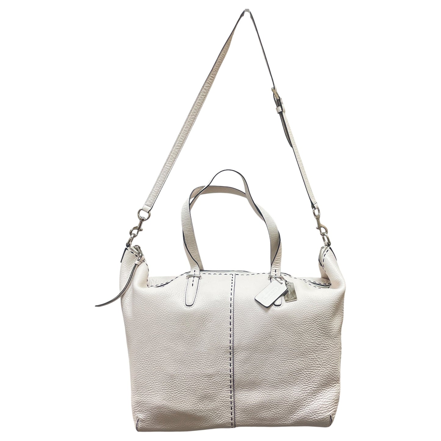 Handbag Designer By Coach In Cream, Size:Large