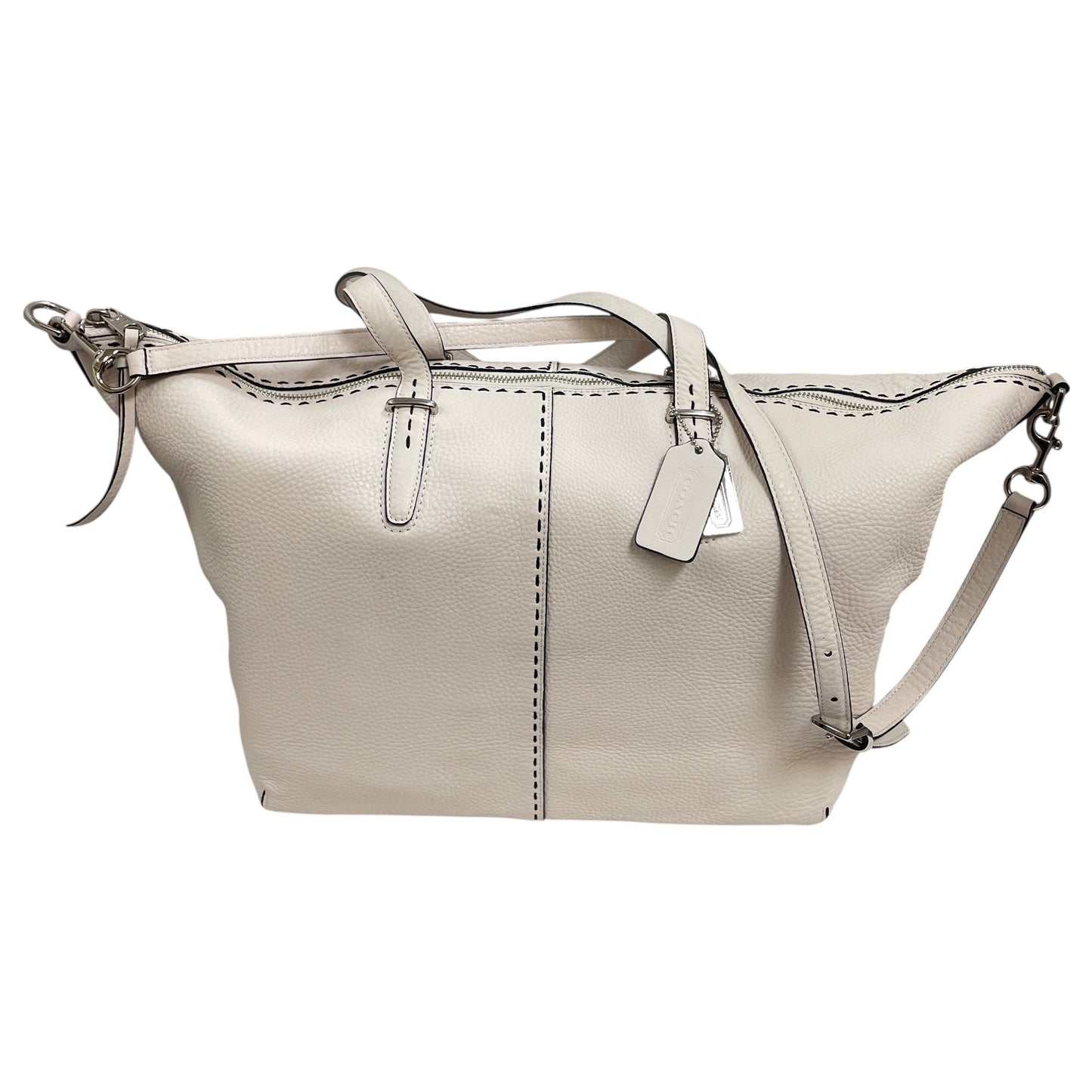 Handbag Designer By Coach In Cream, Size:Large