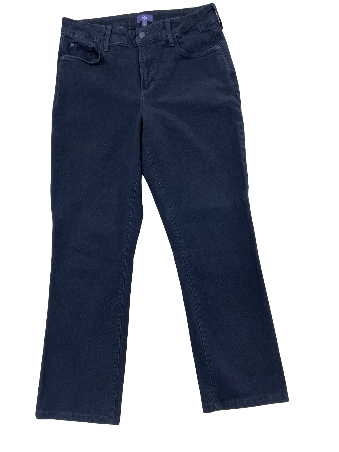 Jeans Straight By Not Your Daughters Jeans In Black Denim, Size:12