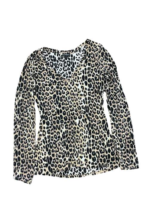 Top Ls By Express In Animal Print, Size:L