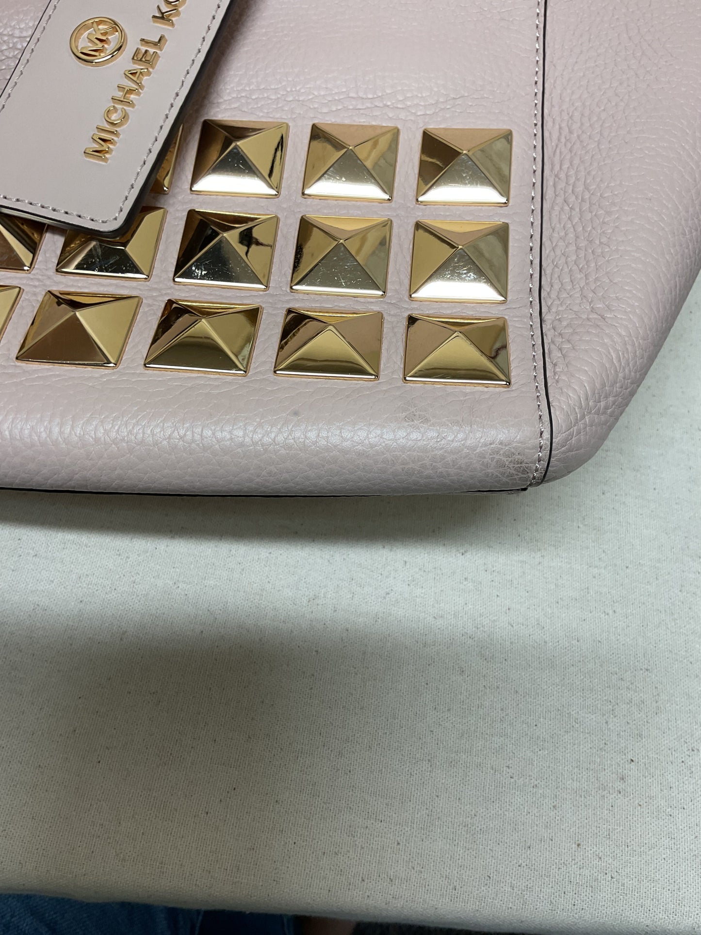 Tote Designer By Michael Kors In Gold & Pink, Size:Large