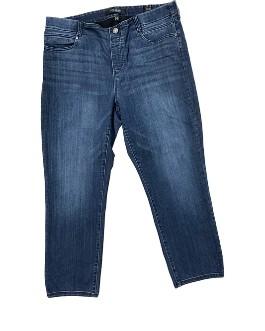 Jeans Straight By Liverpool In Blue Denim, Size:18