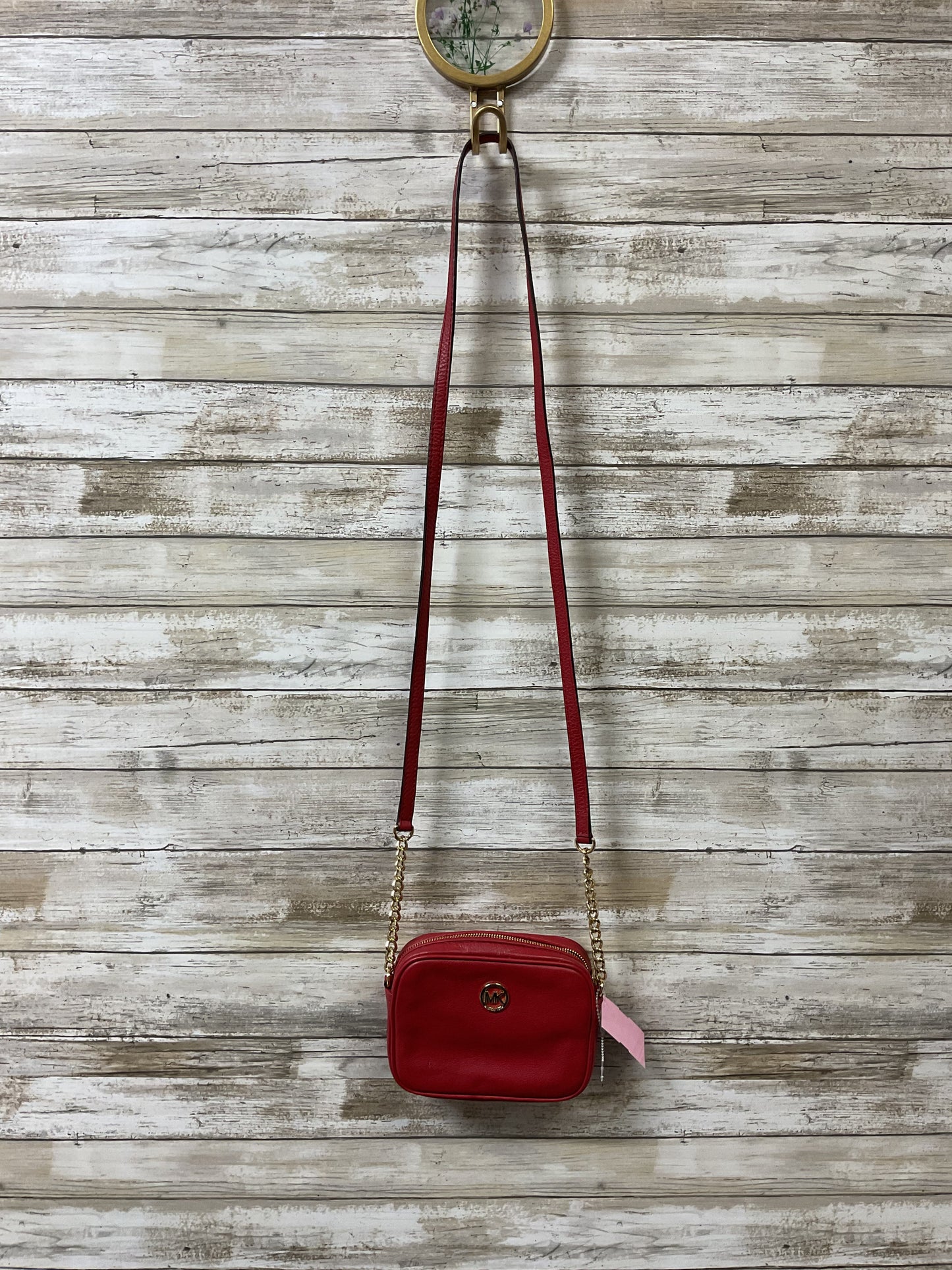 Crossbody Designer By Michael Kors In Red, Size:Small