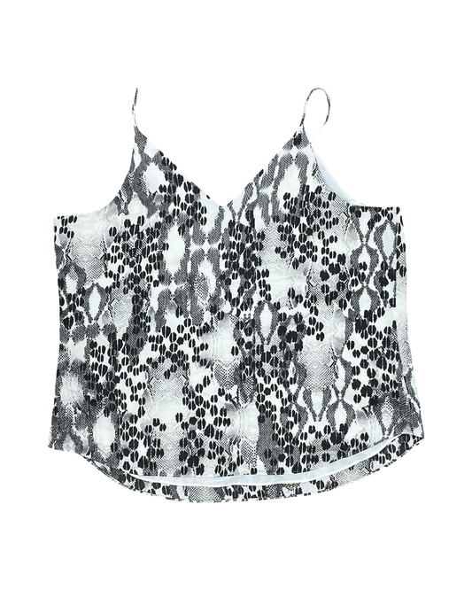 Top Cami By Express In Cream & Grey, Size:Xl