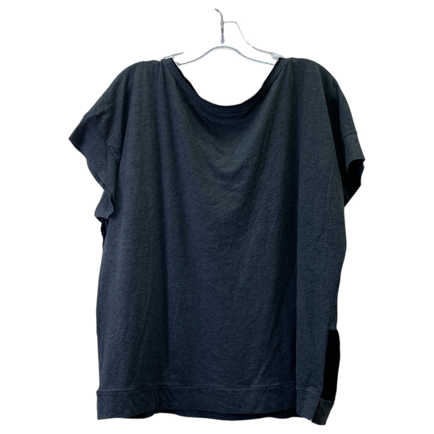 Top Ss By Loft In Black & Grey, Size:1X