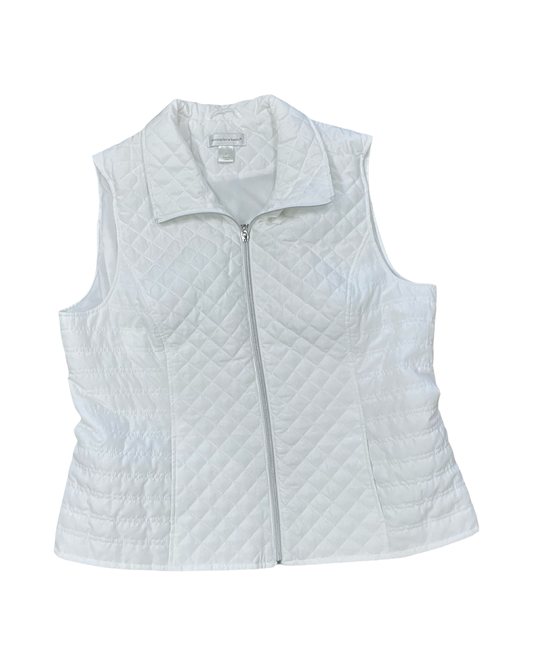Vest Puffer & Quilted By Christopher And Banks In White, Size:L