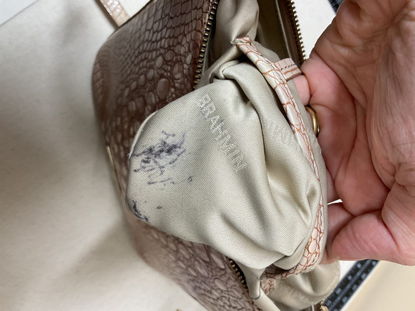 Crossbody Designer By Brahmin In Tan, Size:Medium