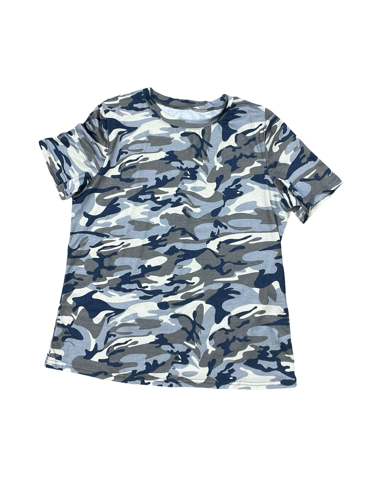 Top Ss By Clothes Mentor In Blue & Grey, Size:L