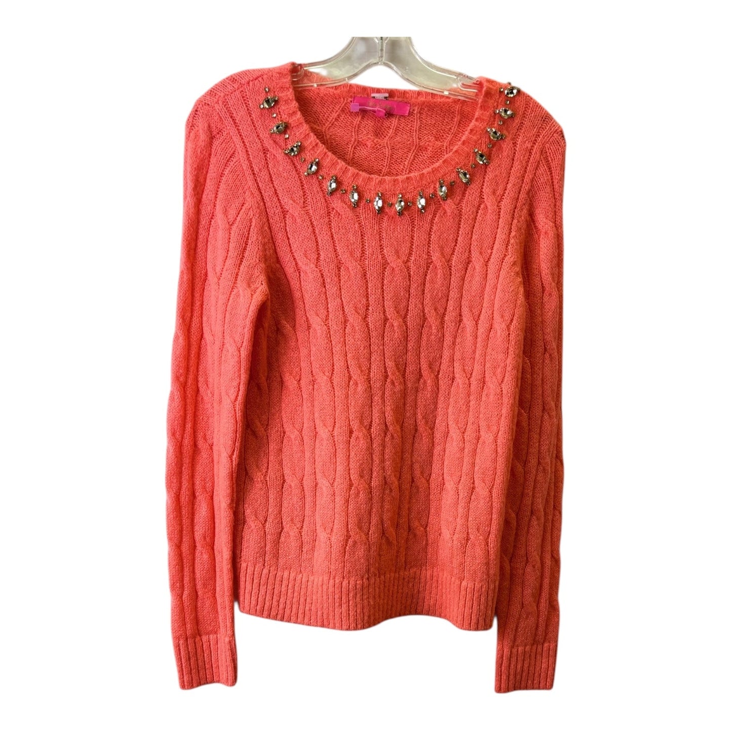 Sweater Cardigan Designer By Lilly Pulitzer In Orange, Size:S