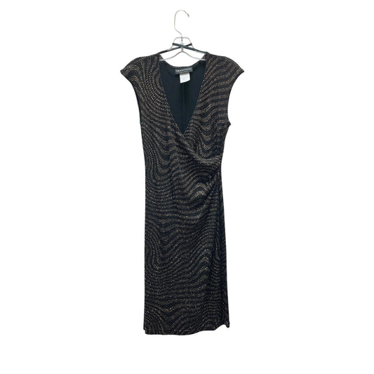 Dress Party Midi By Connected Apparel In Black & Gold, Size:6